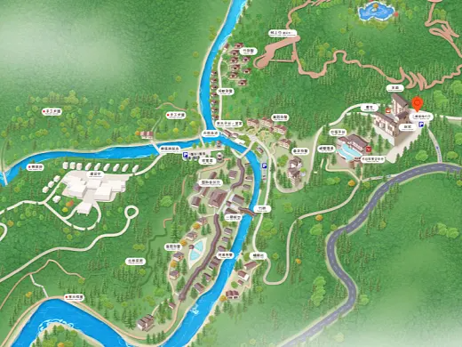 呈贡结合景区手绘地图智慧导览和720全景技术，可以让景区更加“动”起来，为游客提供更加身临其境的导览体验。